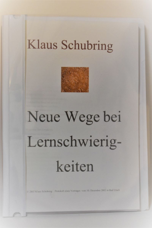 Schubring, Klaus: Neue Wege bei Lernschwierigkeiten, 32 Seiten, Schnellhefter